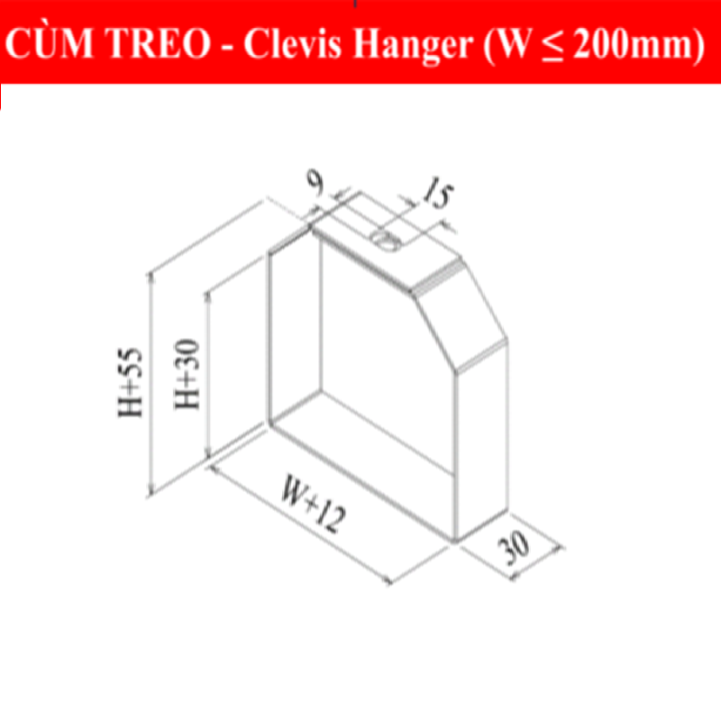 Cùm treo W ≤ 200mm